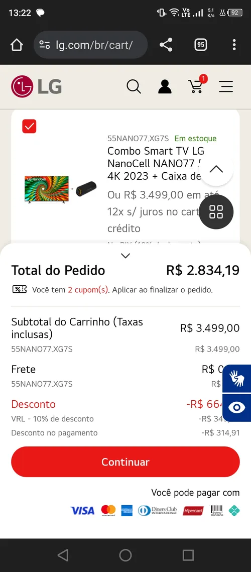 Imagem na descrição da promoção