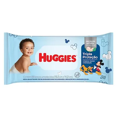 [+ por - R$ 6,59] Huggies Lenço Umedecido Tripla Proteção Regular 88 unidades