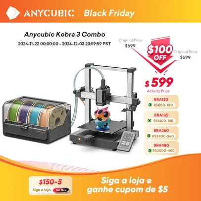 [Do Brasil] ANYCUBIC Kobra 3 Combo, impressora 3D