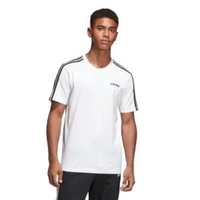 Camiseta Adidas Essentials 3-Stripes Masculina - Branco e Preto | R$ 48