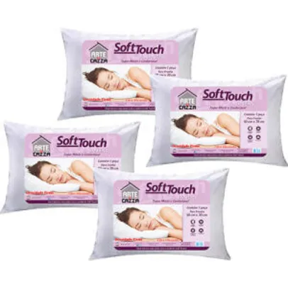 [R$64 AME] Kit Travesseiro Soft Touch 4 Peças | R$80