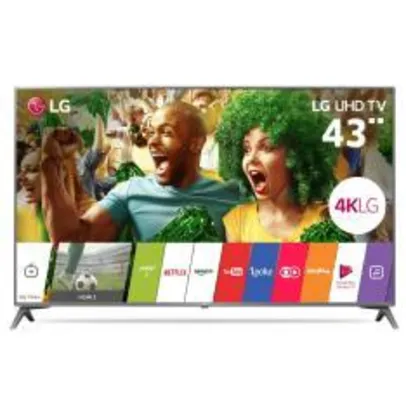 Smart TV LED 43” LG 4K/Ultra HD 43UJ6565 webOS 3.5 2 USB 4 HDMI - R$ 1805