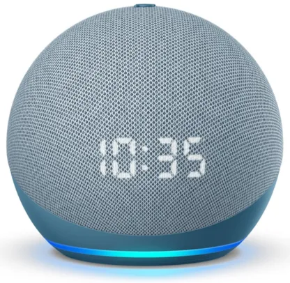 Smart Speaker Amazon Dot 4ª Geração com Relógio e Alexa - Azul