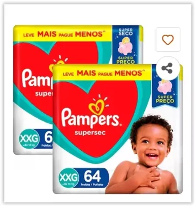 Fralda Pampers Supersec XXG - 128 Unidades