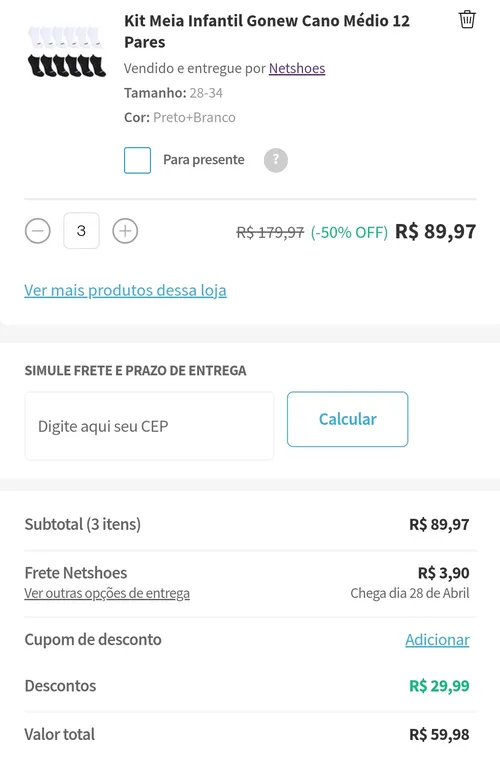 Imagem na descrição da promoção