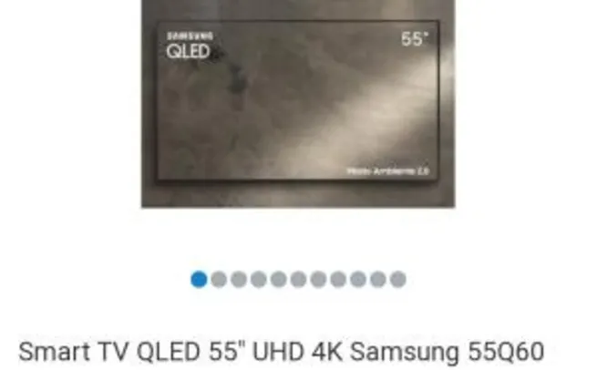 Smart TV QLED 55" UHD 4K Samsung 55Q60 R$ 3039