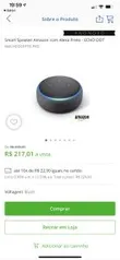 Smart Speaker Amazon com Alexa Preto - ECHO DOT R$217