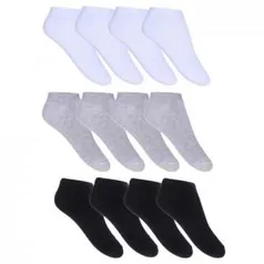 Meia Masculina - Kit 12 Pares Cano Soquete