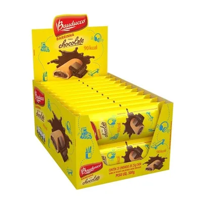 Barra de Biscoito Maxi Bauducco Caixa com 20 Unidades Chocolate
