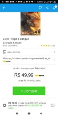 Livro - Fogo & Sangue -  R$42,00 ( com AME R$20,73)