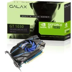 Placa de Vídeo VGA Galax NVIDIA GeForce GT 1030 2GB SDDR4 64 Bits DVI/HDMI - Por R$ 348,90