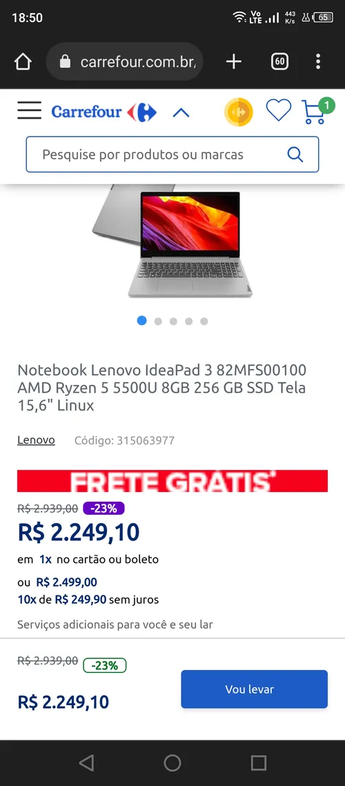 Imagem na descrição da promoção