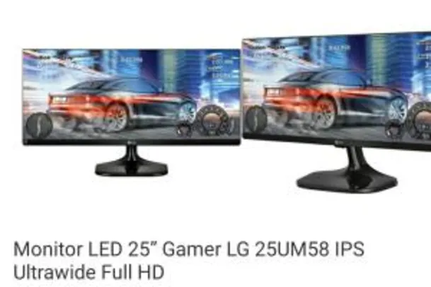 Monitor LG LED 25´ Ultrawide, Full HD 25UM58-P [R$467 com Ame]