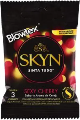 [Prime] Preservativo Sexy Cherry, SKYN, Multicor, 3 Unidades | R$5