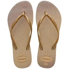 Chinelo Slim Gloss, Havaianas, Feminino, Dourado