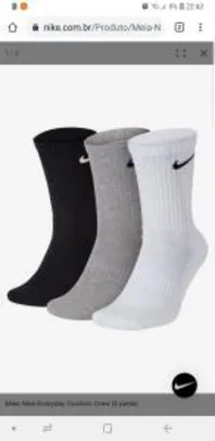 Meia Nike Everyday Cushion Crew (3 pares) Nike | R$39