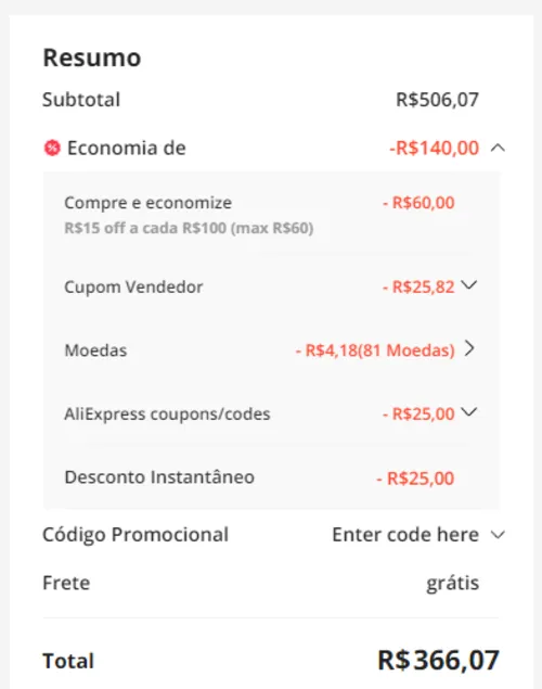 Imagem na descrição da promoção