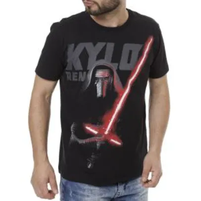 Camiseta Manga Curta Masculina Star Wars preta | R$20