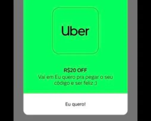 R$20 OFF no Uber para clientes Next