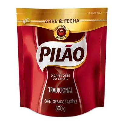 Pilão Café Torrado e Moído Tradicional Abre e Fecha 500g