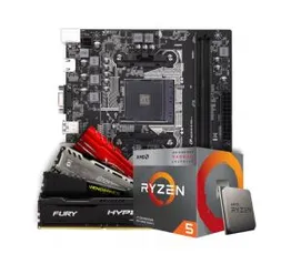 Kit Upgrade Placa Mãe Colorful AB350M-K PRO V14, AMD AM4 + Processador AMD Ryzen 5 3400G 3.7GHz + Memória DDR4 8GB 3000MHz