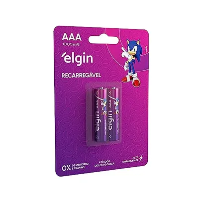 (Prime) Pilha Recarregável Ni-MH AAA-1000mAh blister com 2 pilhas, Elgin