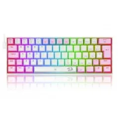 Teclado Mecânico Gamer Redragon Dragonborn, RGB, Switch Blue, ABNT2, White/Pink, K630WP-RGB (PT-BLUE)