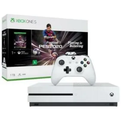 Console Microsoft Xbox One S 1TB Branco + PES 2020