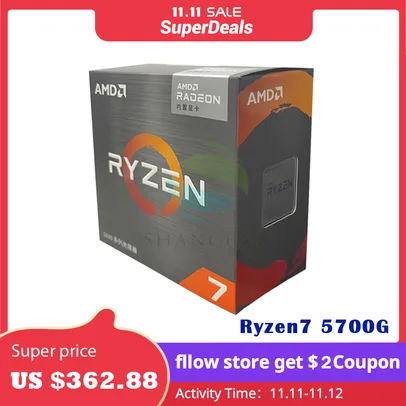 (11.11) Ryzen 7 5700G R7 5700G 3.8GHz Eight Core 16 Thread AM4 new w/ fan