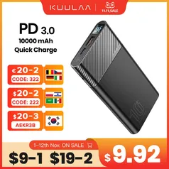 Kuulaa Power Bank 10000mah Qc Pd 3.0 Poverbank Fast Charging Powerbank 10000 Mah 