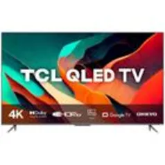 Smart TV 50 Polegadas TCL QLED 4K UHD, 3 HDMI, 2 USB, Bluetooth, Wi-Fi, (Google Assistant, Dolby Vision Atmos, Preto Chumbo - 50C635