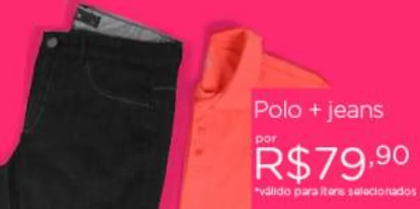 Saindo por R$ 74: [Submarino] Kit Polo + Calça jeans por R$74 | Pelando