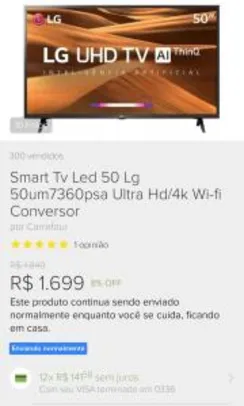 Smart TV Led 50 LG 50um7360psa 4k | R$1699