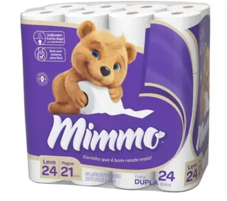 Papel Higiênico Folha Dupla Mimmo 24 Rolos 30m -