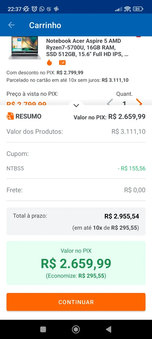 Imagen na descrição da promoção