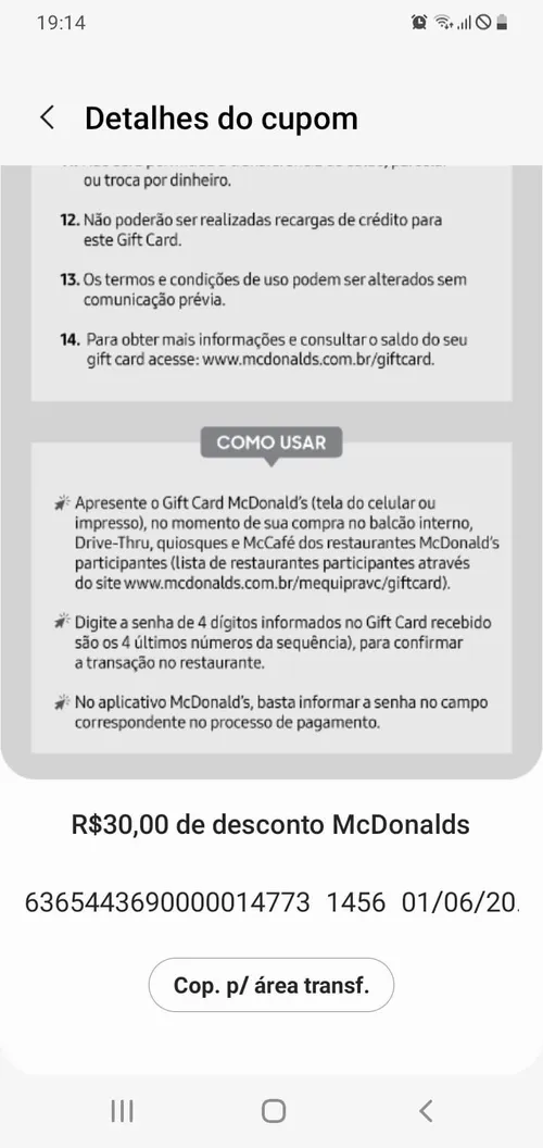 Imagem na descrição da promoção