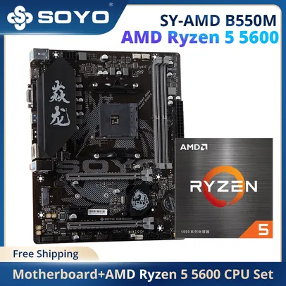 Kit Placa Mãe Soyo B550M + Processador AMD Ryzen 5 5600