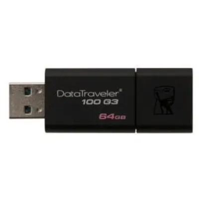 Pen Drive Kingston DataTraveler USB 3.0 64GB - DT100G3/64GB | R$52