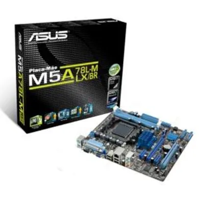 [Kabum]Placa-mãe ASUS Micro ATX p/ AMD AM3+ 95W M5A78L-M LX/BR, c/ Porta Serial, Porta Paralela, Compatível com FX R$250