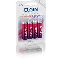 [PRIME] Pilha Recarregável Ni Aa-2700Mah Elgin Com 4 Pilhas | 44,90