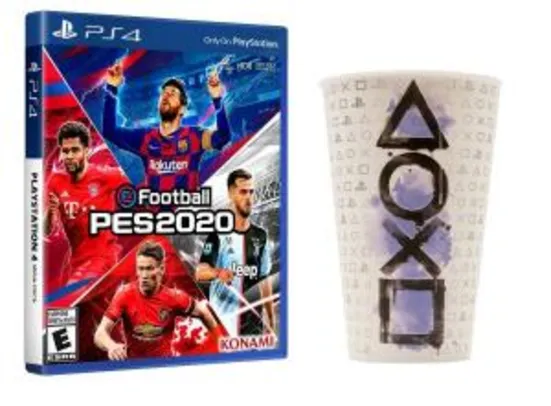 Game PES 2020 PS4 + Copo Oficial R$129