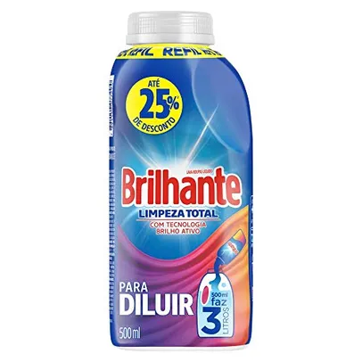(Levando 10 unidades) Detergente Líquido Para Diluir Brilhante Limpeza Total 500ml