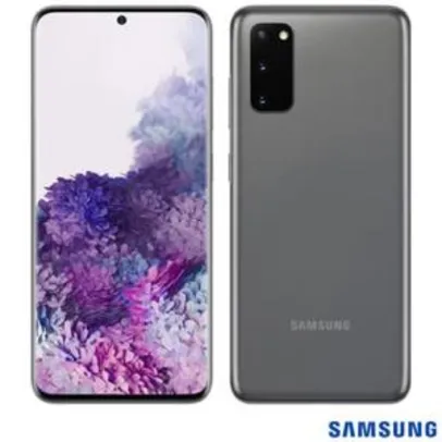 Samsung Galaxy S20 Cinza, com Tela Infinita de 6,2”, 4G, 128GB, Câmera Tripla de 64MP+12MP+12MP - SM-G980FZAJZTO