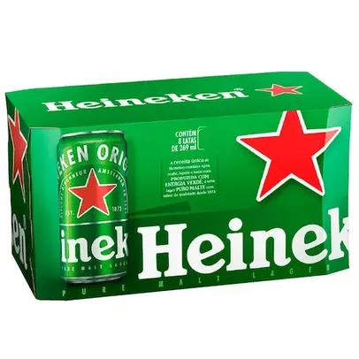 Cerveja Heineken Pilsen Lata 269ml - 8 Unidades