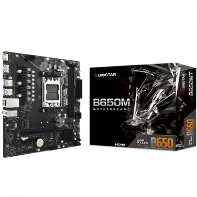 Placa Mãe Biostar B650MT, Chipset B650, AMD AM5, MATX, DDR5