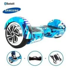 2 Unidades De Hoverboard 6,5" Azul Militar Hoverboardx Usa Bateria Samsung Bluetooth Smart Balance Com Bolsa