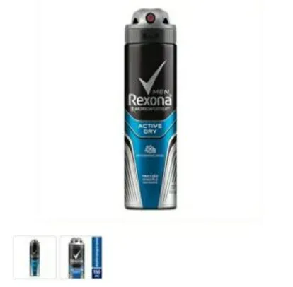 9 un Desodorante Rexona Aerosol Antitranspirante Men Active Dry 150ml - R$7/un