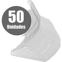 Kit 50 Cabide De Veludo Adulto Ultra Fino Antideslizante - NAWEB HOME