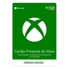 Gift Card Xbox: 50 Reais - Código Digital