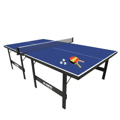 Kit Mesa de Ping Pong Klopf 15mm em MDP 1013 - Acompanha 2 Raquetes, 3 Bolinhas, Suporte e Rede